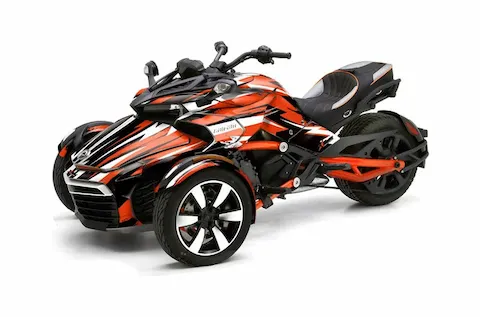 Can-Am Spyder F3-S with the Attack Orange graphic kit