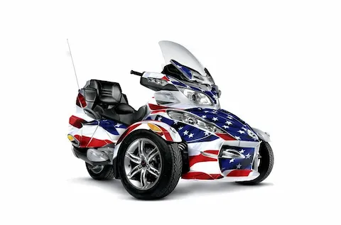 Can-Am Spyder RTS with Trim Kit with the Stars and Stripes graphic kit