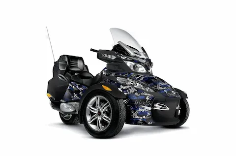 Can-Am Spyder RTS with the Silver Star Silverhaze Blue graphic kit