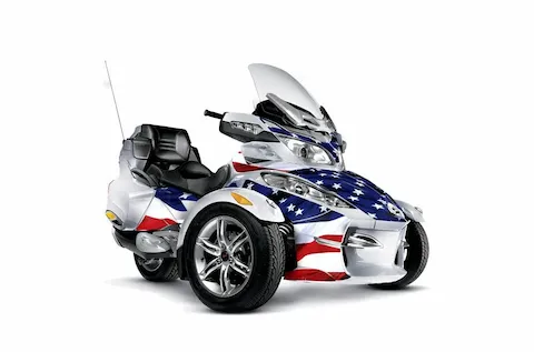 Can-Am Spyder RTS with the Stars and Stripes graphic kit