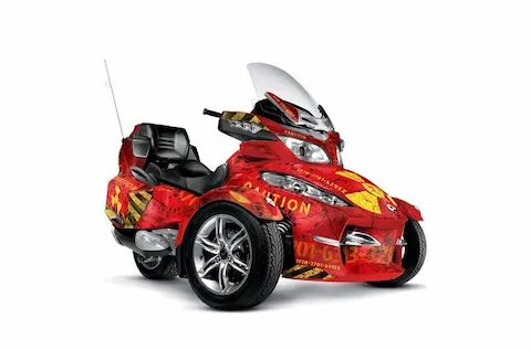 Can-Am Spyder RTS with Trim Kit with the Meltdown Yellow graphic kit