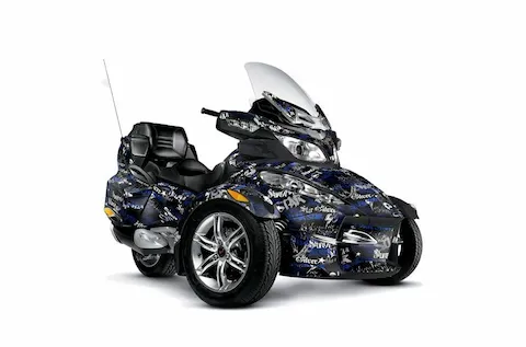 Can-Am Spyder RTS with Trim Kit with the Silver Star Silverhaze Blue graphic kit