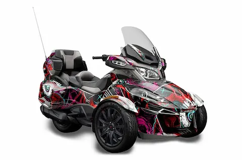 Can-Am Spyder RTS with Trim Kit with the Frenzy Red graphic kit