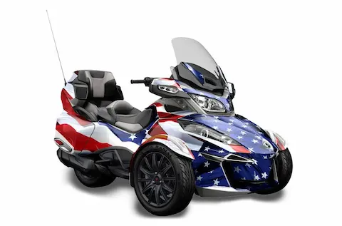 Can-Am Spyder RTS with Trim Kit with the Stars and Stripes graphic kit